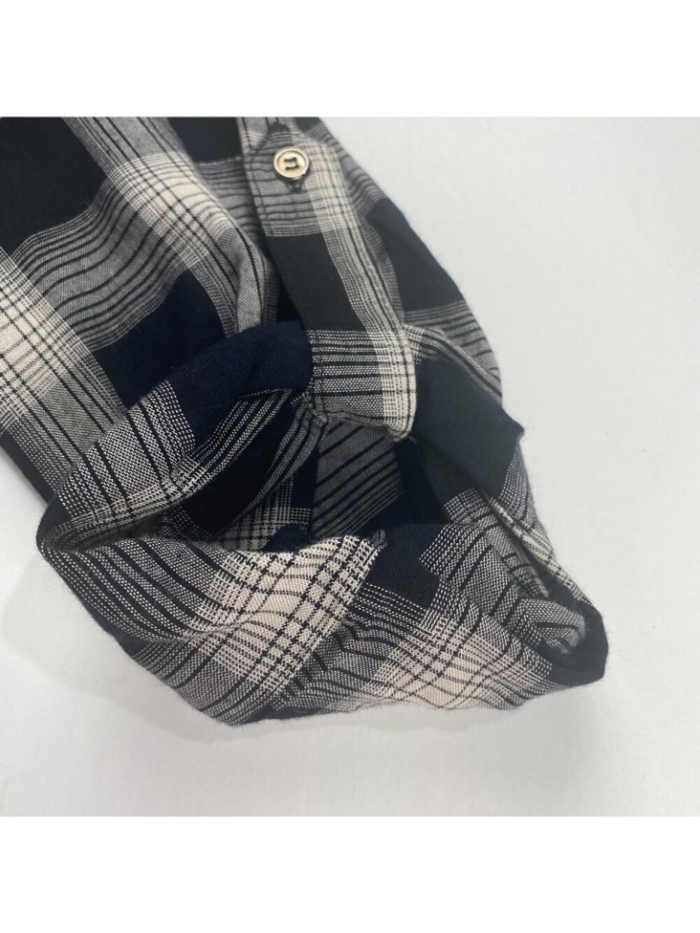 EVELYN Blue Women's Plaid Long Sleeve  Blouse Top Size Medium Lightweig Casual - Picture 10 of 10